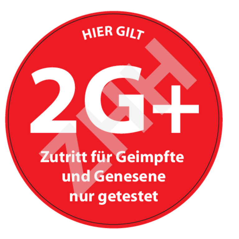 Aufkleber "2G+"  rot 15 cm