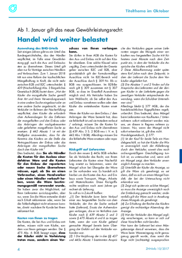 Neues Gewährleistungsrecht - Handel wird belastet