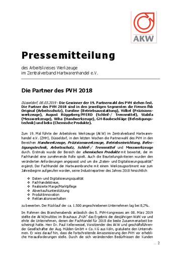 Die Partner des PVH 2018