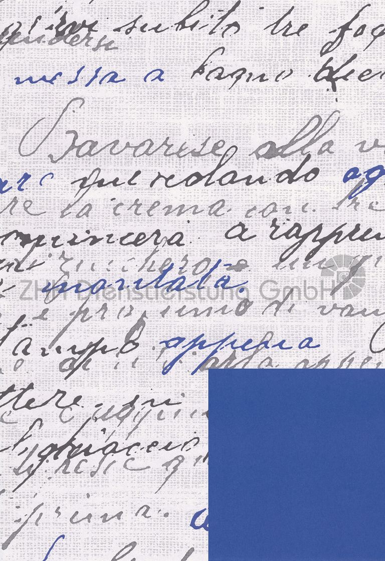 Geschenkpapier Schrift/blau Secare 75 cm