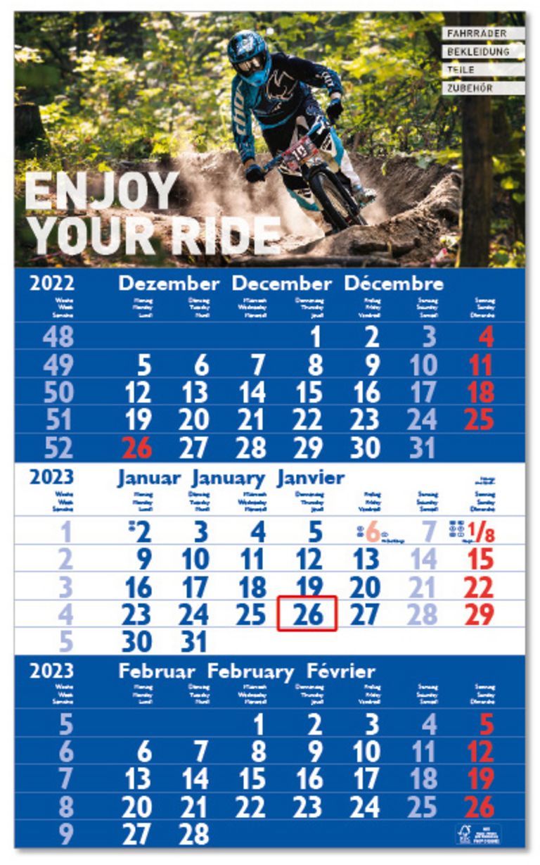 3-Monatskalender 2023 in 30 x 49 cm