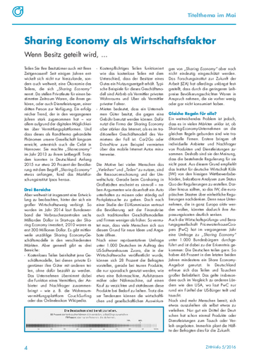 Sharing Economy als Wirtschaftsfaktor