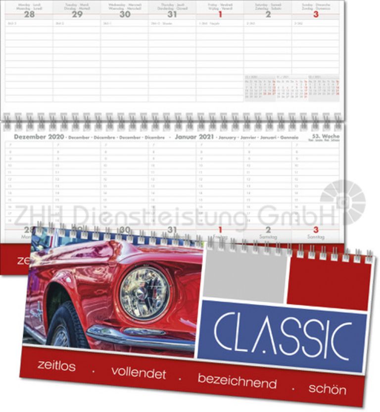 Tischquerkalender 2022 Kartoneinband
