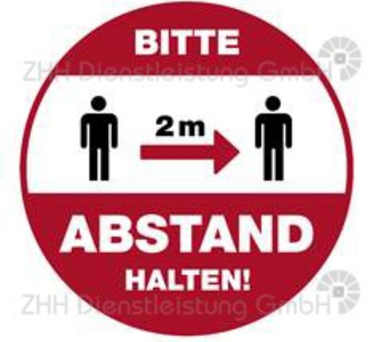 Aufkleber "Abstand halten"