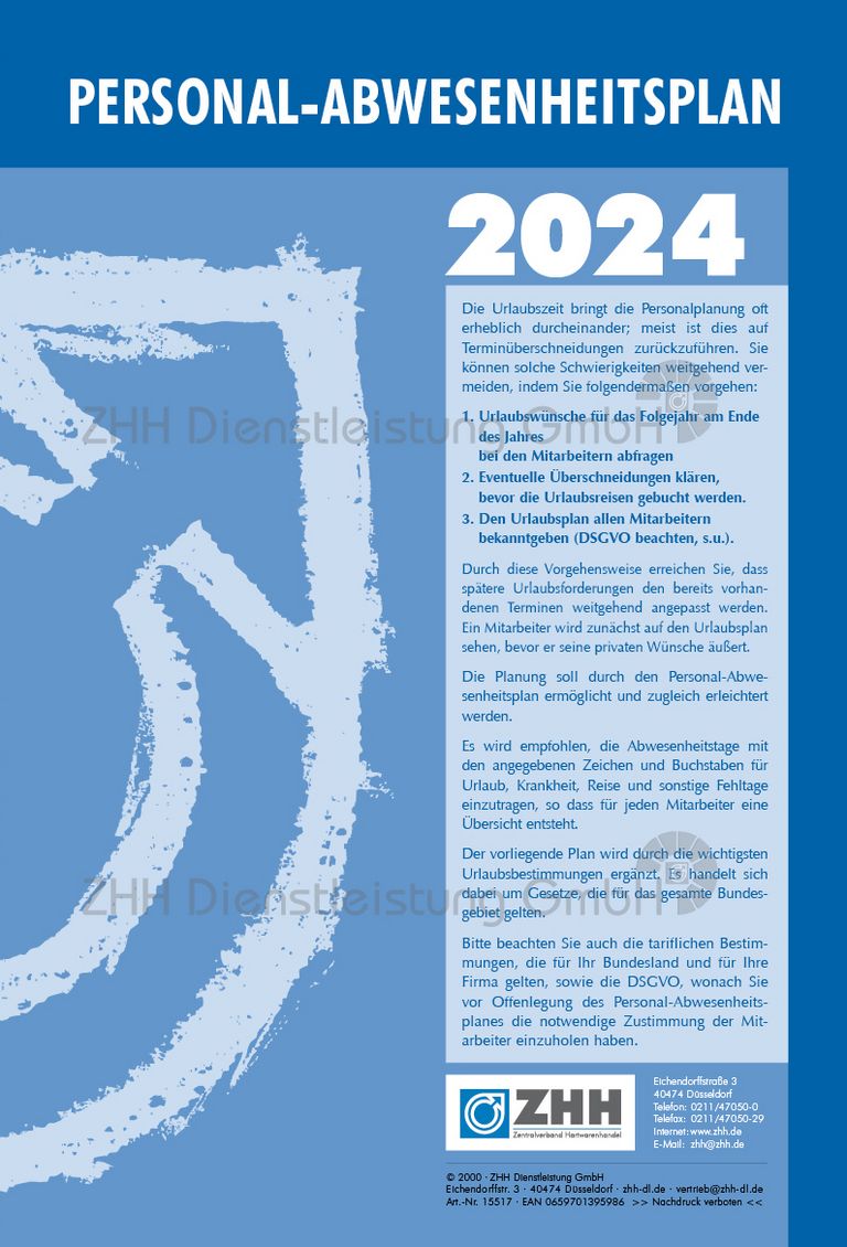 ZHH Personal-Abwesenheitsplaner Firmenlogo 2023