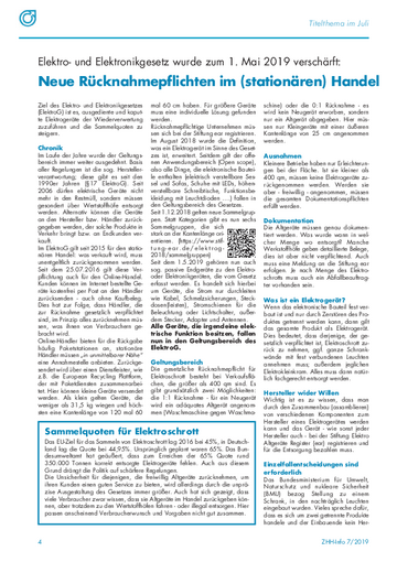 ElektroG: Neue Rücknahmepflichten im (stationären) Handel