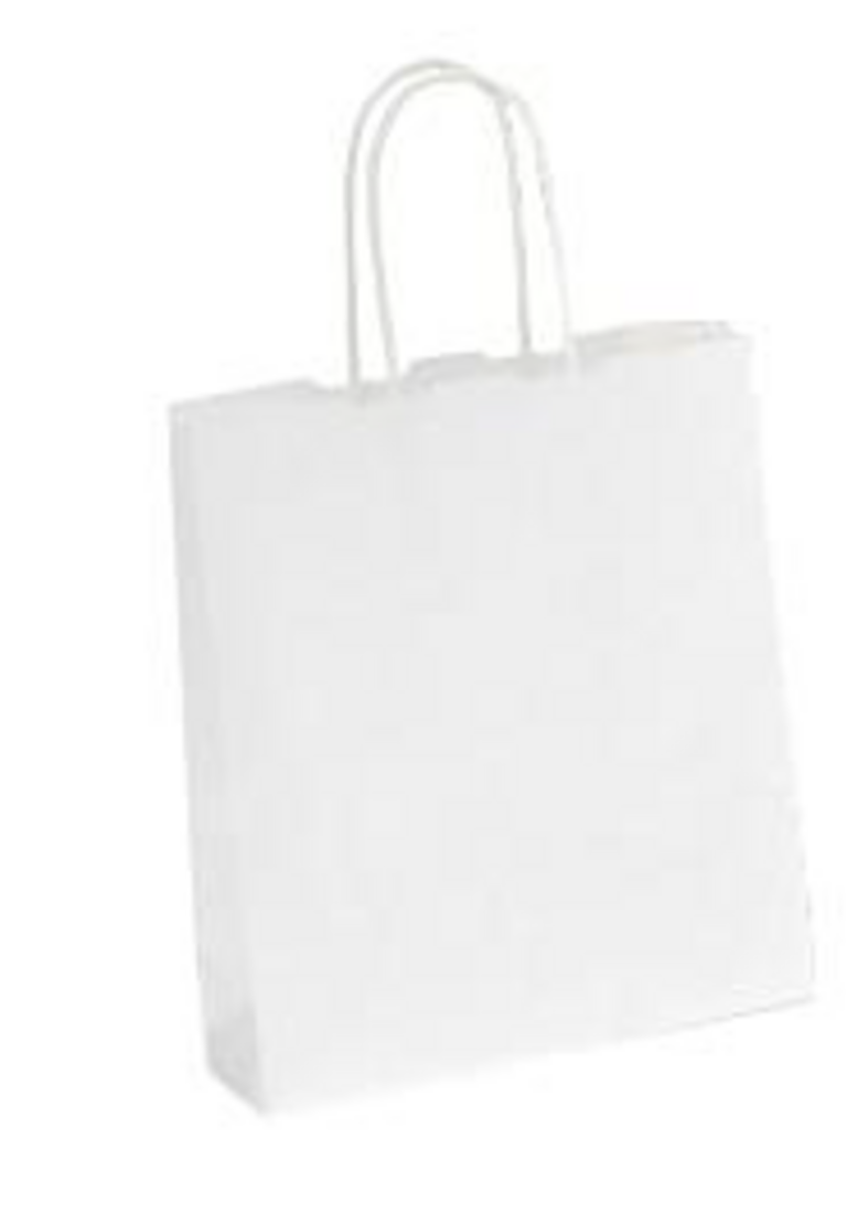 Weiße Papiertasche 54+15x49 cm