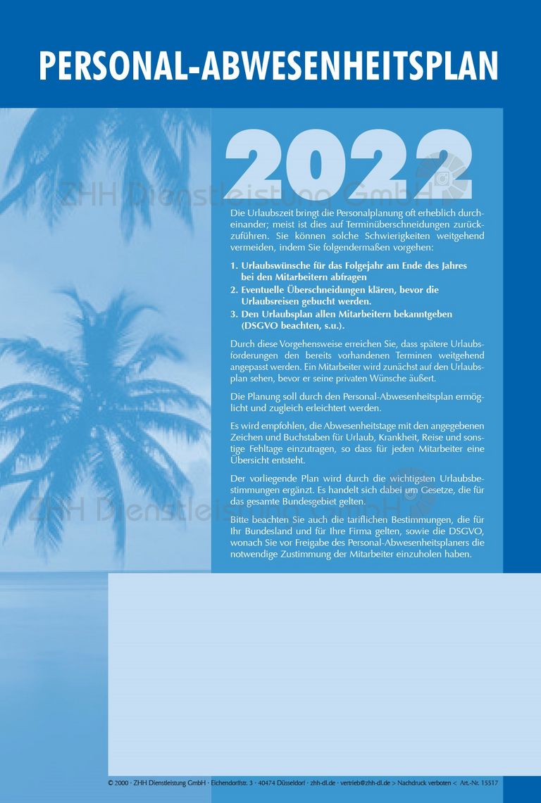 ZHH Personal-Abwesenheitsplaner Firmenlogo 2023