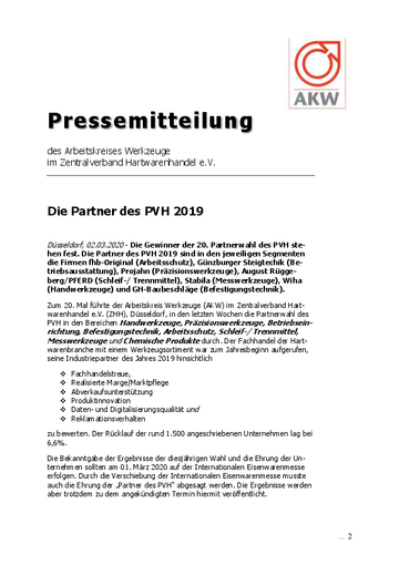 Die Partner des PVH 2019